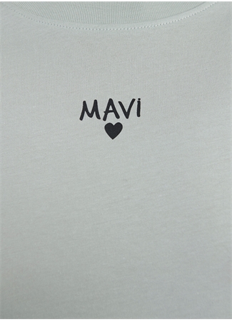 Mavi Bisiklet Yaka Gri Kadın T-Shirt M1612244-70148-LOGO TIŞORT_5