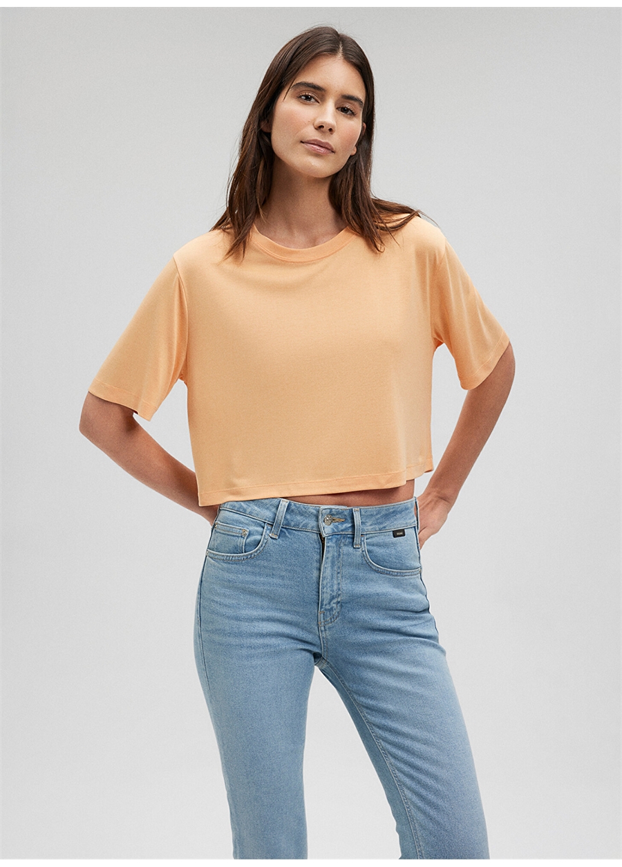 Mavi Bisiklet Yaka Turuncu Kadın T-Shirt M1612231-71240-KISA KOLLU CROP TİŞÖ_1