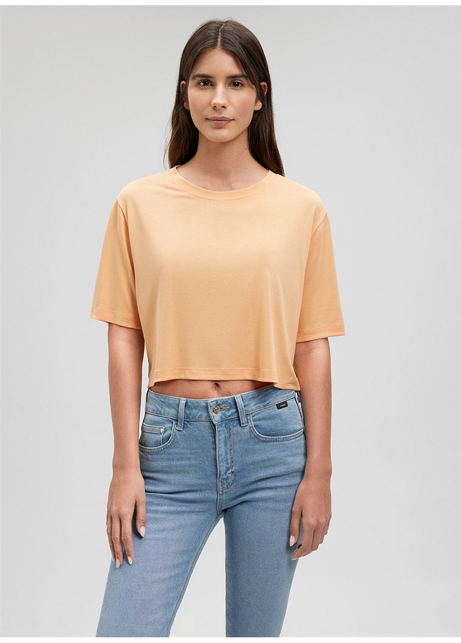 Mavi Bisiklet Yaka Turuncu Kadın T-Shirt M1612231-71240-KISA KOLLU CROP TİŞÖ_2