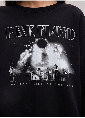 Mavi Bisiklet Yaka Siyah Kadın Sweatshırt M1S10113-900-PINK FLOYD BASKILI SWE_4