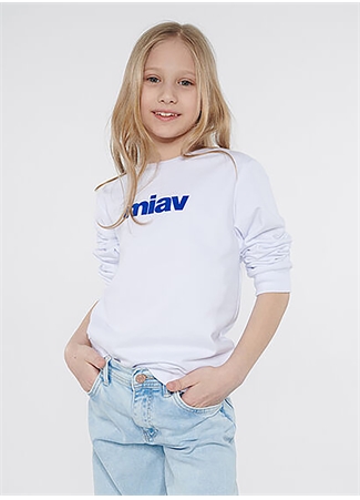 Mavi Baskılı Erkek Beyaz Sweatshırt MIAV BASKILI SWEATSHIRTS White_1