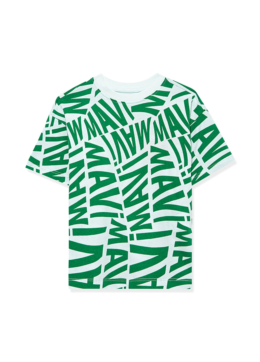Mavi Baskılı Yeşil Erkek Çocuk T-Shirt MAVİ LOGO BASKILI TİŞÖRT Green