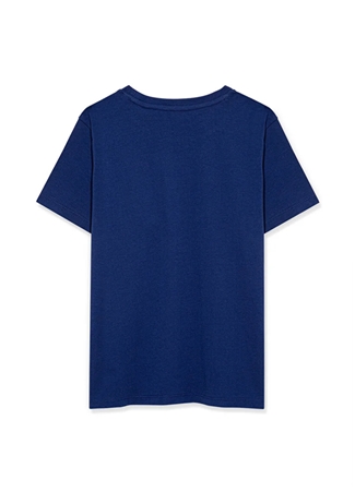 Mavi Baskılı Koyu Saks Erkek T-Shirt MİAV BASKILI TİŞÖRT Blue_3