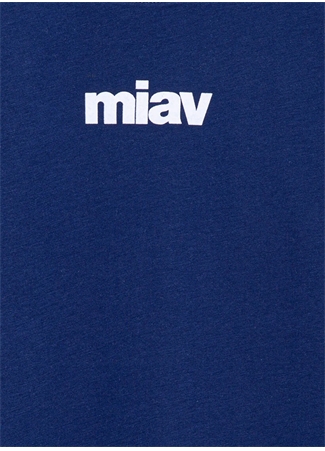 Mavi Baskılı Koyu Saks Erkek T-Shirt MİAV BASKILI TİŞÖRT Blue_4