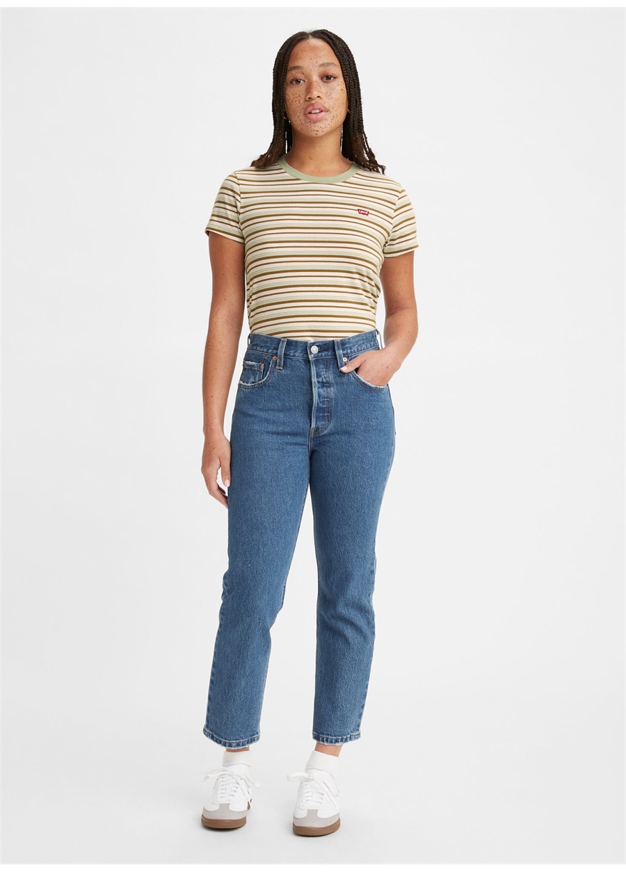 Levis 501 Açık Mavi Kadın Yüksek Bel Denim Pantolon CROP JAZZ POP_0