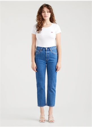 Levis 501 Açık Mavi Kadın Yüksek Bel Denim Pantolon CROP JAZZ POP_1