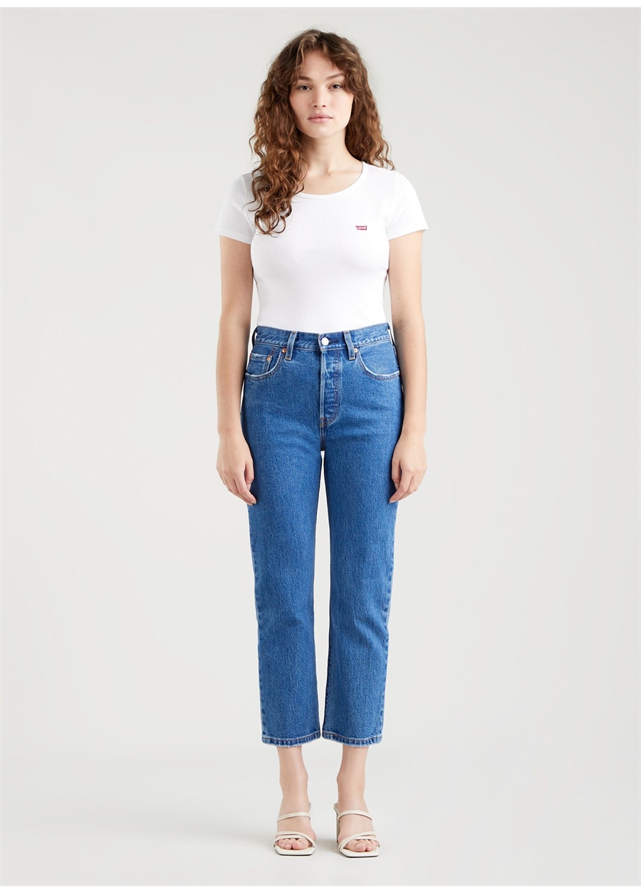 Levis 501 Açık Mavi Kadın Yüksek Bel Denim Pantolon CROP JAZZ POP_1