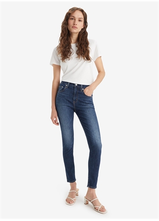 Levis 721 Koyu Mavi Kadın Yüksek Bel Denim Pantolon HIGH RISE SKINNY COOL I AM IN P_4