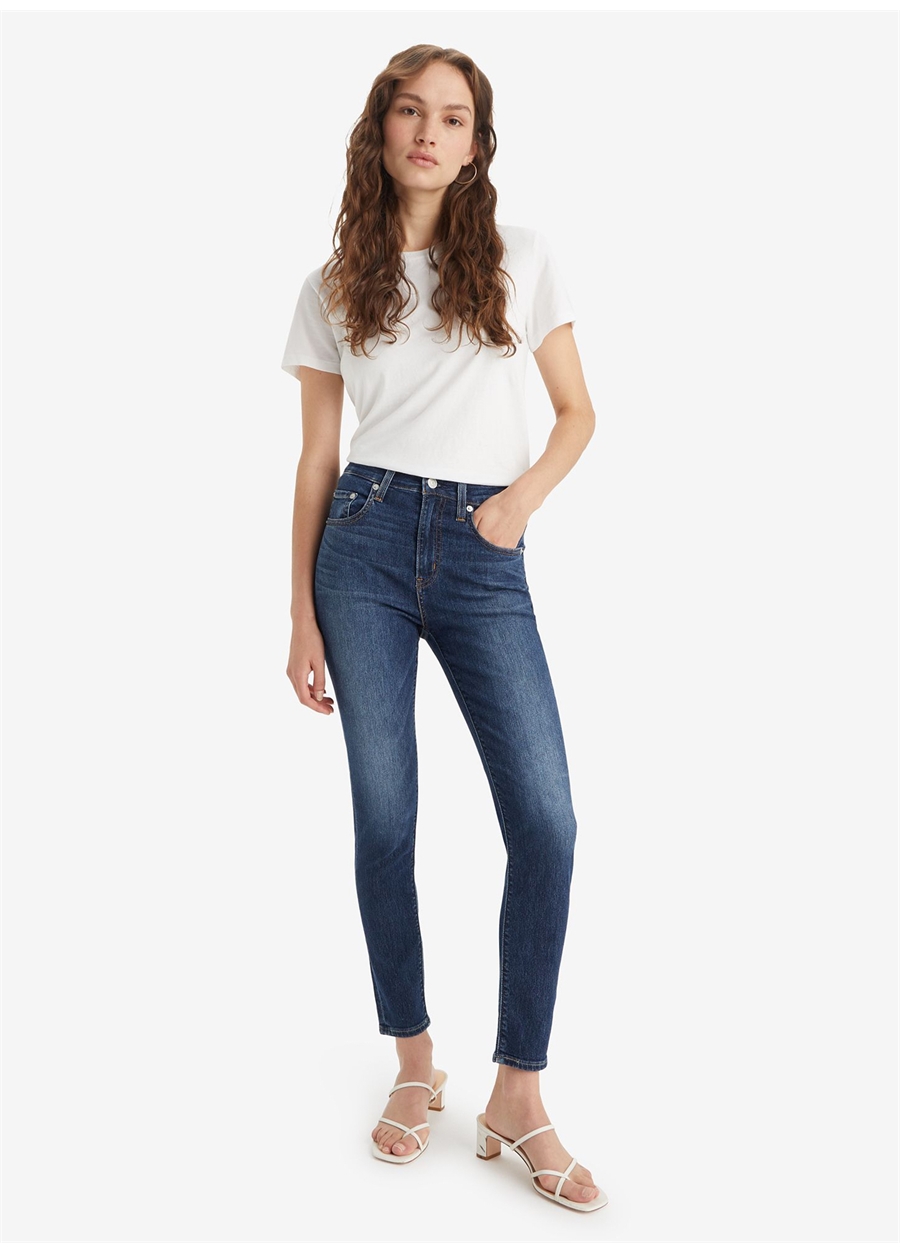 Levis 721 Koyu Mavi Kadın Yüksek Bel Denim Pantolon HIGH RISE SKINNY COOL I AM IN P_4