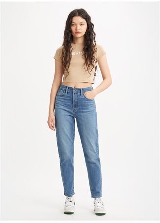 Levis Açık Mavi Kadın Yüksek Bel Denim Pantolon HIGH WAISTED MOM JEAN WINTER THAT's_11