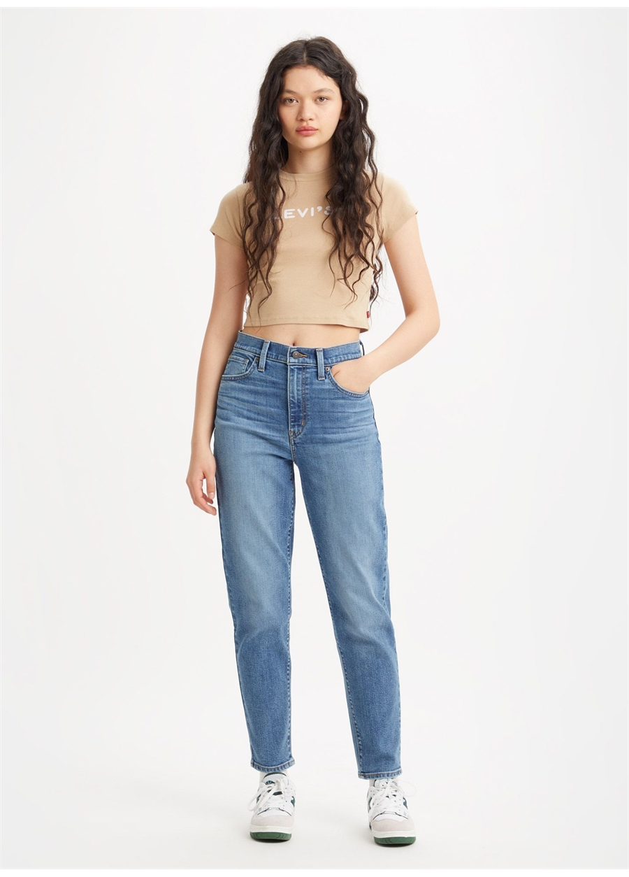 Levis Açık Mavi Kadın Yüksek Bel Denim Pantolon HIGH WAISTED MOM JEAN WINTER THAT's_11