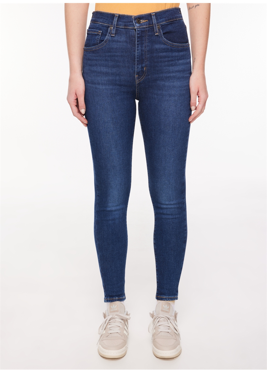 Levis ROME IN CASE Mile High Super Skinny Fit Koyu Mavi Kadın Yüksek Bel Denim Pantolon_2