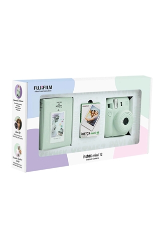 Instax Mini 12 Yeşil Fotoğraf Makinesi 10'Lu Film Ve PVC Albüm Bundle Box_2