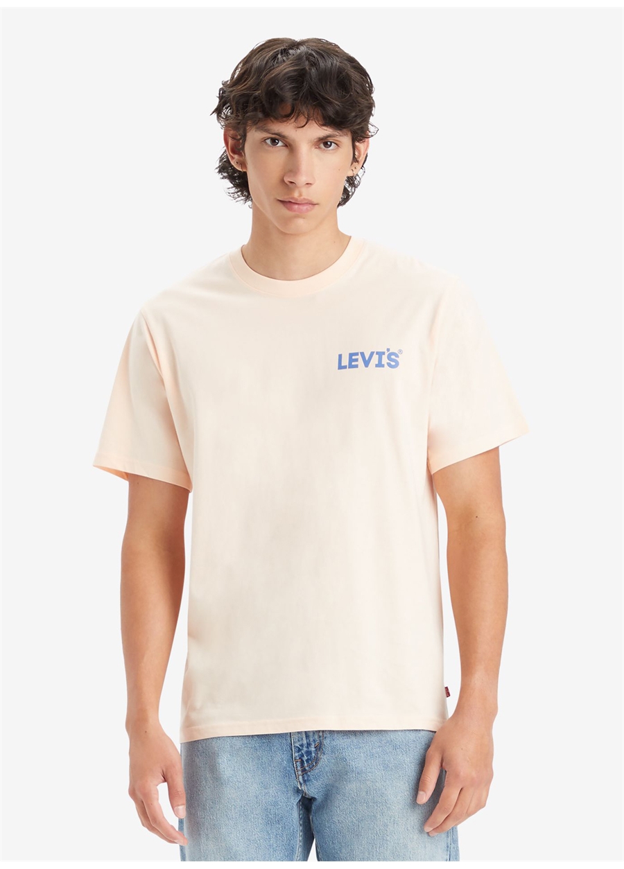 Levis Bisiklet Yaka Baskılı Pembe Erkek T-Shirt A2082-0148_SS RELAXED FIT TEE SSNL_0