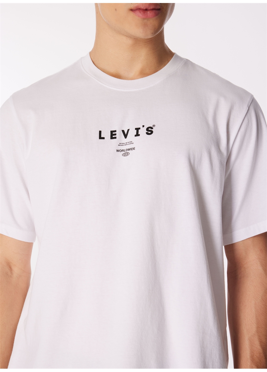 Levis Bisiklet Yaka Baskılı Beyaz Erkek T-Shirt A2082-0154_SS RELAXED FIT TEE AMA M_3