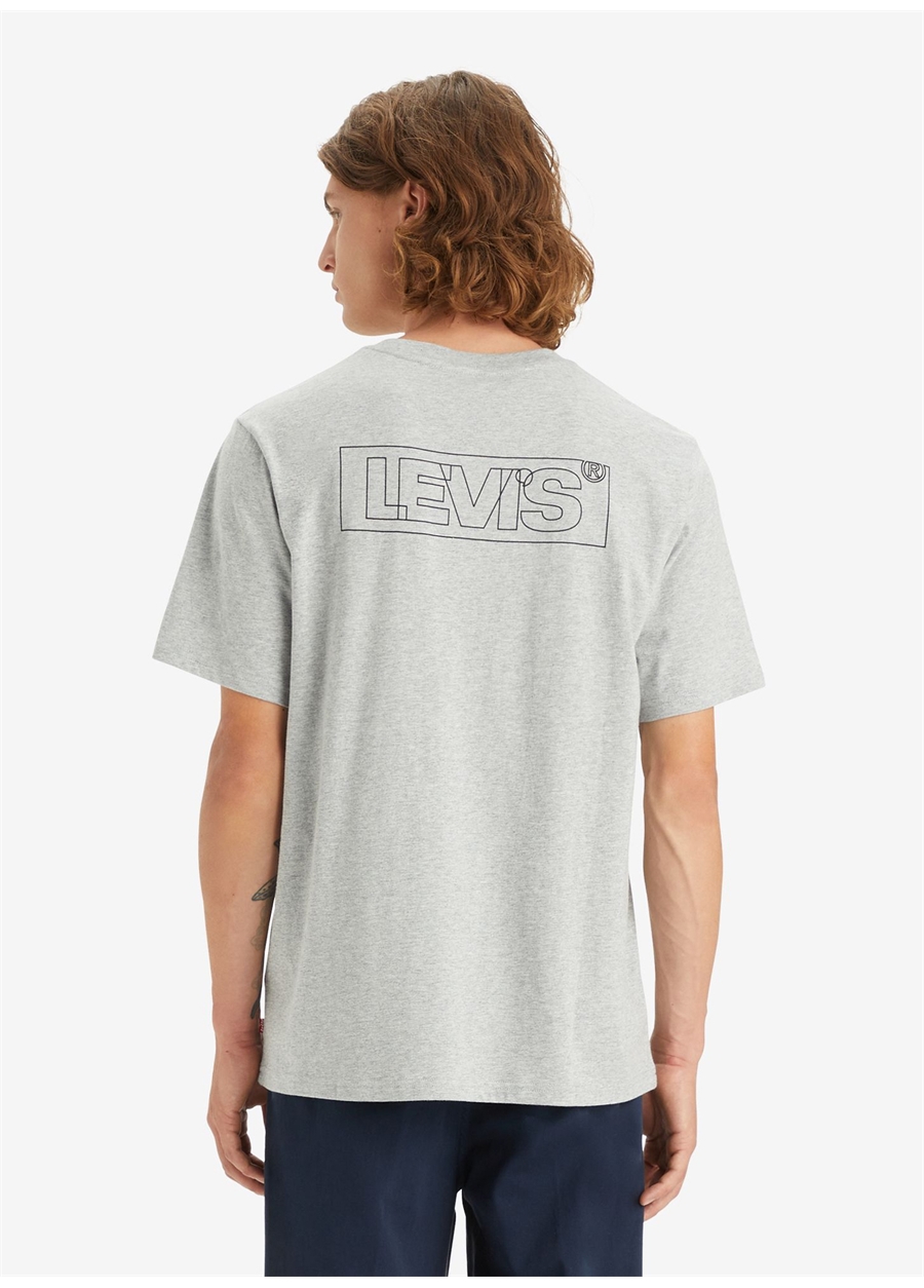 Levis Bisiklet Yaka Baskılı Gri Erkek T-Shirt A2082-0166_SS RELAXED FIT TEE OUTLI_1