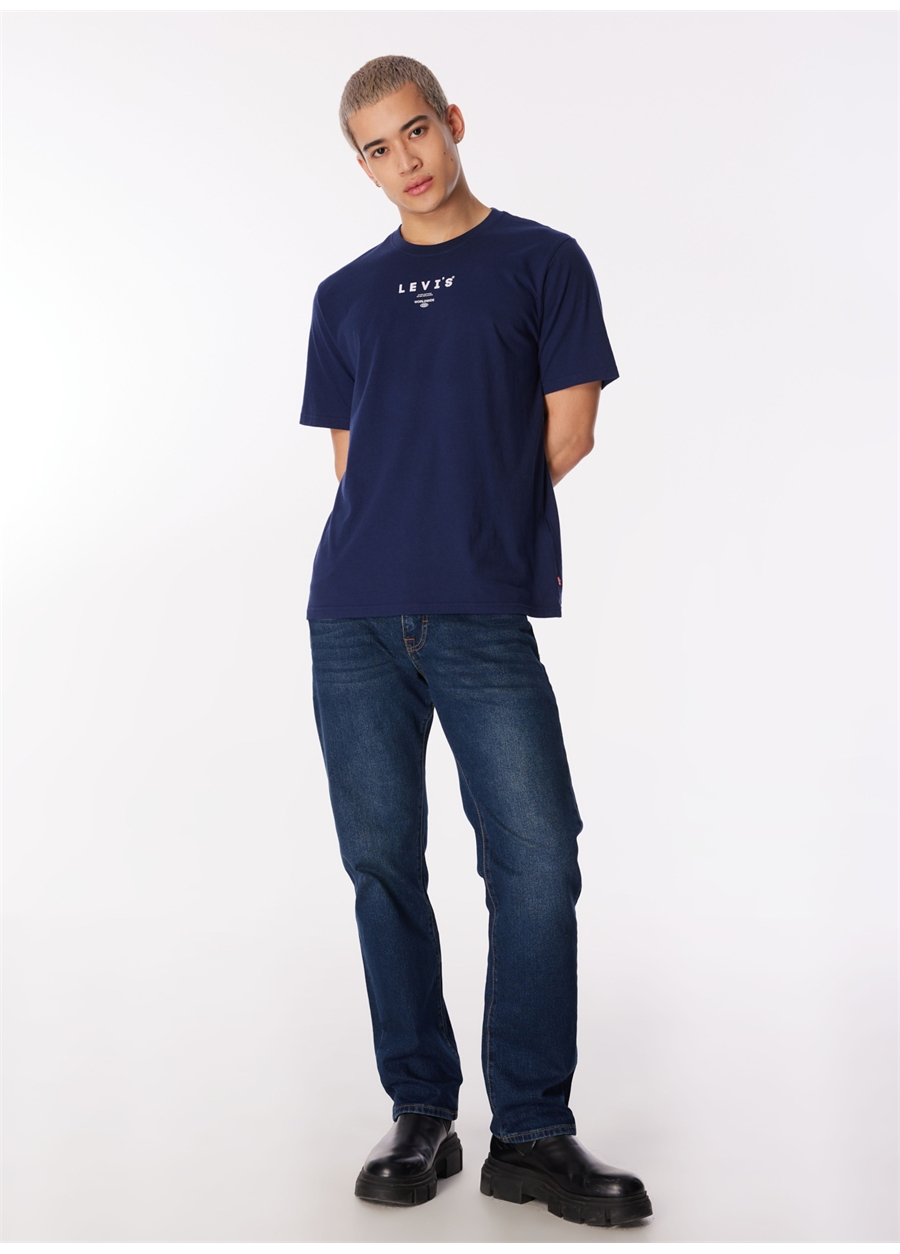 Levis Bisiklet Yaka Baskılı Mavi Erkek T-Shirt 16143-1390_SS RELAXED FIT TEE PERFO_1