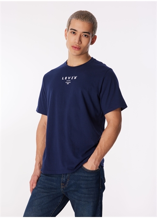 Levis Bisiklet Yaka Baskılı Mavi Erkek T-Shirt 16143-1390_SS RELAXED FIT TEE PERFO_2