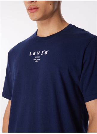 Levis Bisiklet Yaka Baskılı Mavi Erkek T-Shirt 16143-1390_SS RELAXED FIT TEE PERFO_4