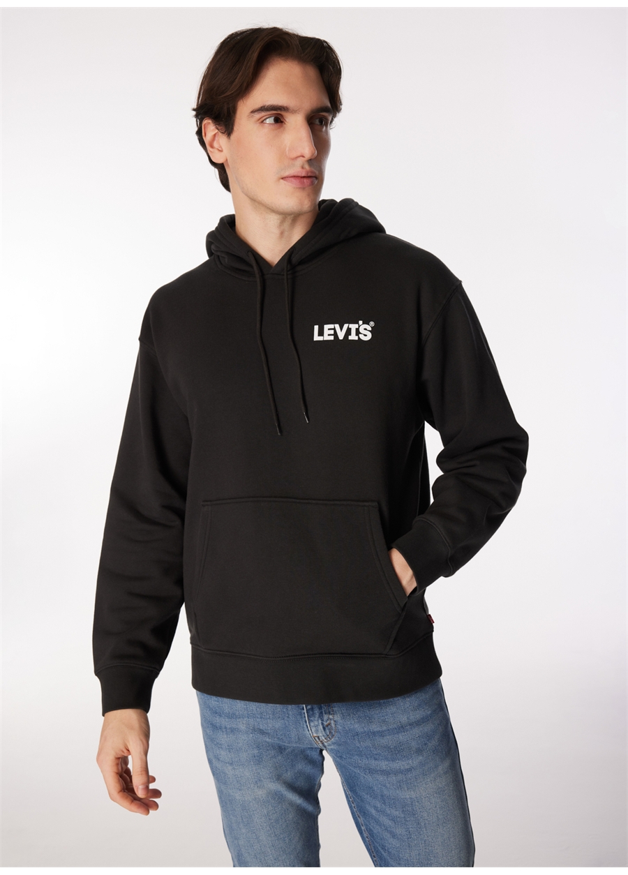 Levis Kapüşon Yaka Siyah Erkek Sweatshırt A2639-0035_RELAXED GRAPHIC PO SSNL_2