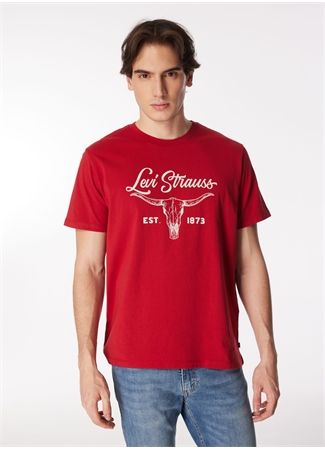 Levis Bisiklet Yaka Baskılı Kırmızı Erkek T-Shirt A2823-0227_GRAPHIC CREWNECK TEE LON_2