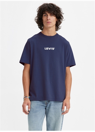 Levis Bisiklet Yaka Baskılı Mavi Erkek T-Shirt A2082-0167_SS RELAXED FIT TEE OUTLI_0