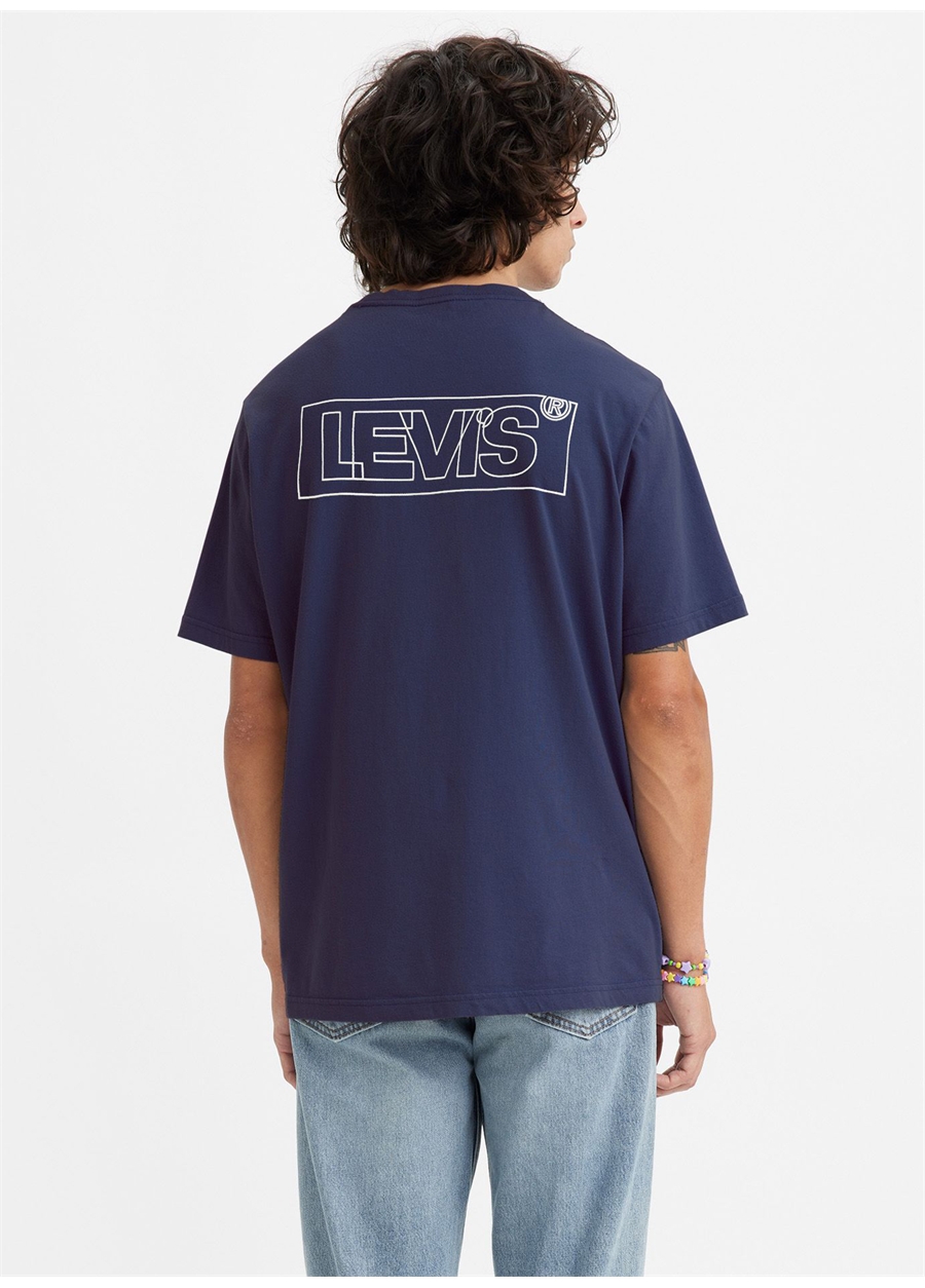 Levis Bisiklet Yaka Baskılı Mavi Erkek T-Shirt A2082-0167_SS RELAXED FIT TEE OUTLI_1