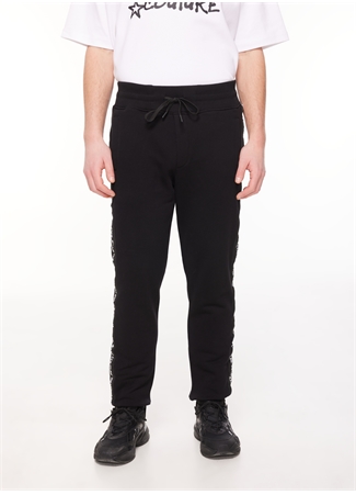 Versace Jeans Couture Lastikli Bel Slim Fit Siyah Erkek Eşofman Altı 75GAAF11CF03F899_2