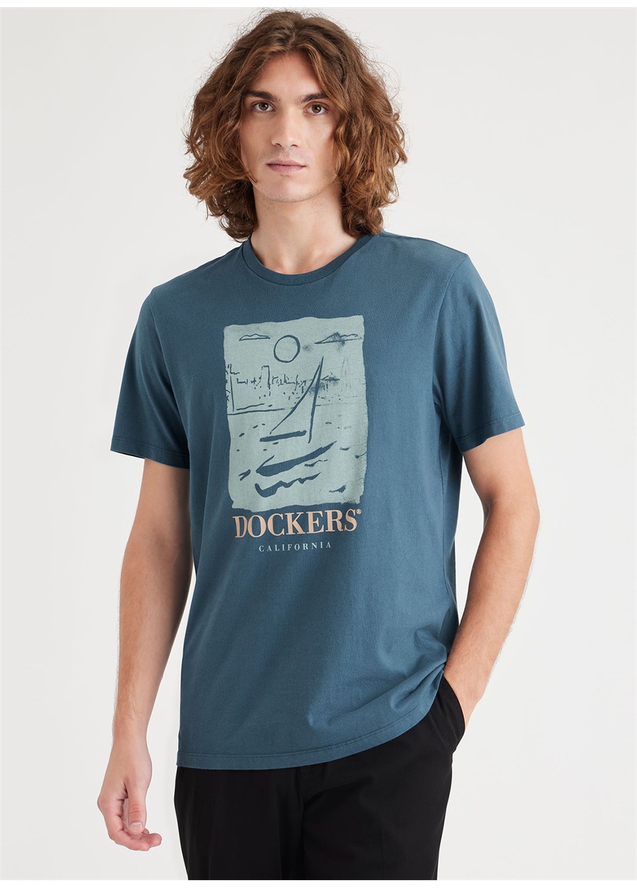 Dockers Yuvarlak Yaka Mavi Erkek T-Shirt A1103-0244_0