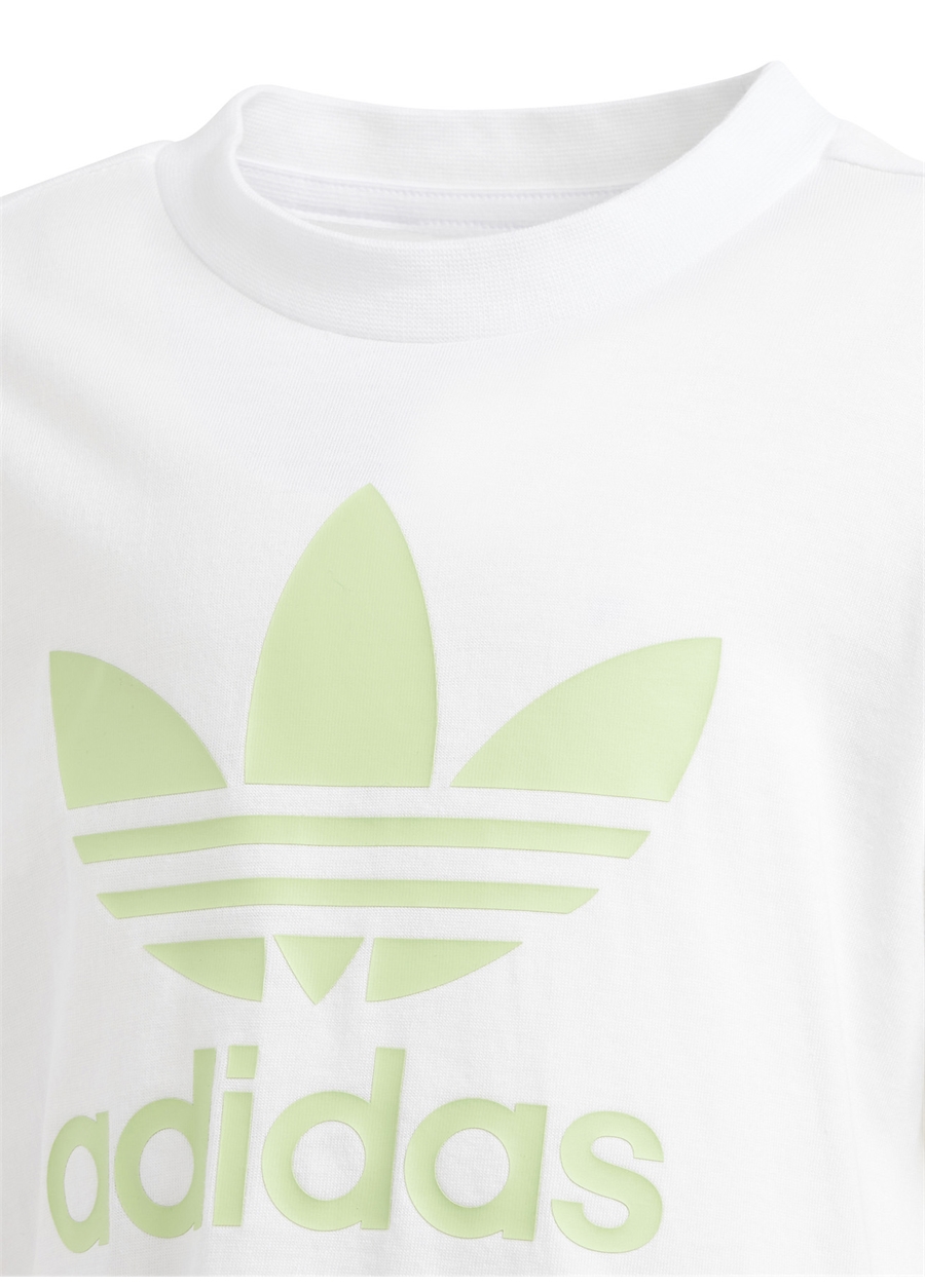 Adidas Lastikli Bel Normal Beyaz - Yeşil Erkek Şort Takım IR6935-SHORT TEE SET_3