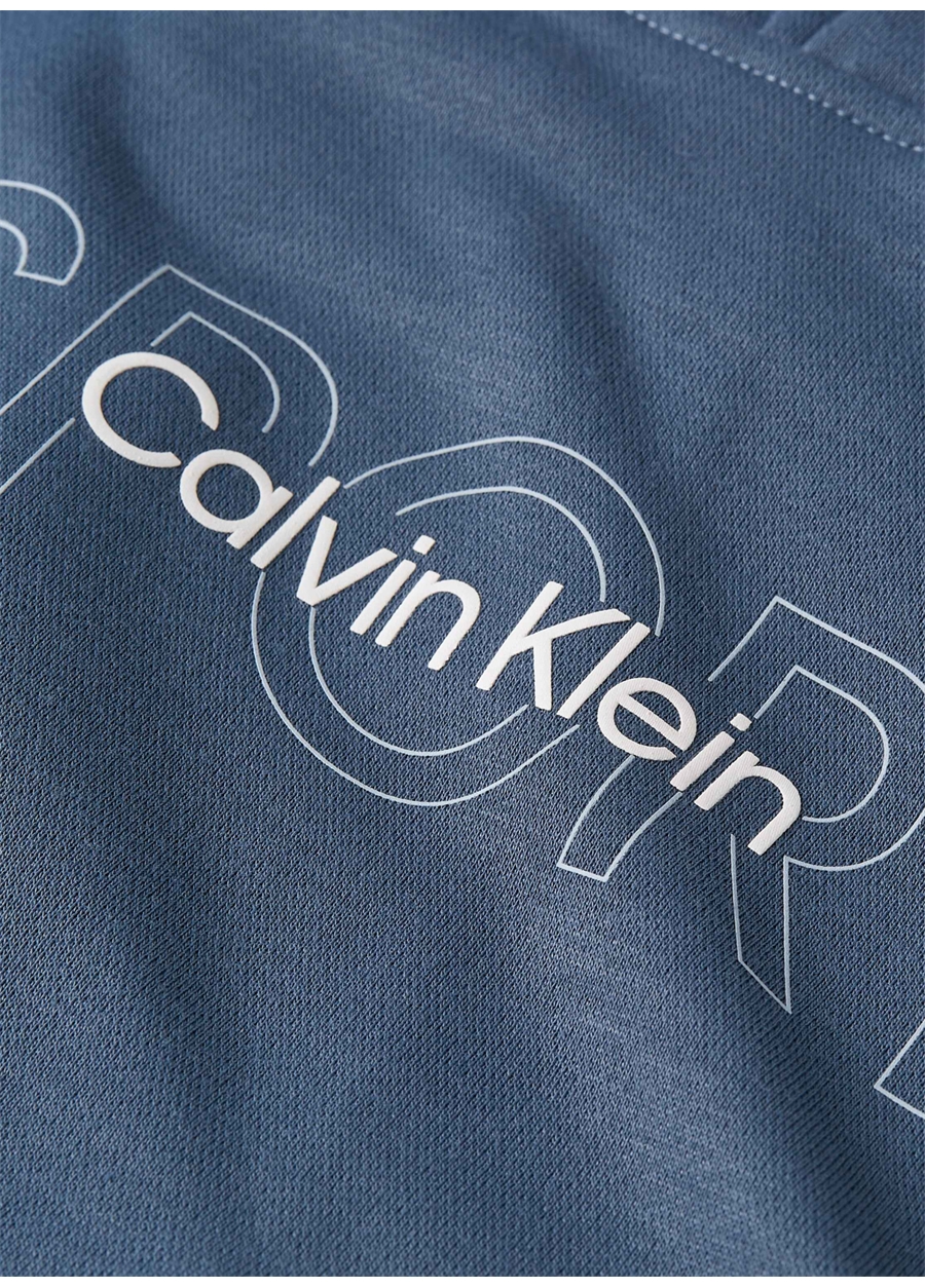 Calvin Klein Mavi Erkek Kapüşon Yaka Sweatshirt 00GMS4W3395BX-PW - GRAPHIC SWEAT_2