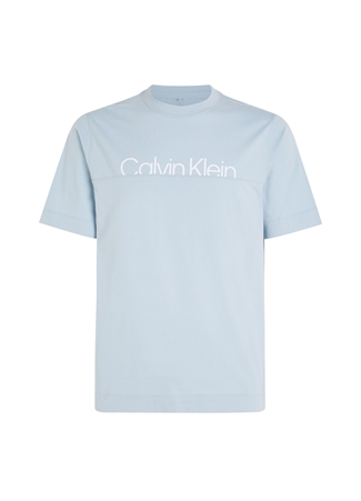 Calvin Klein Mavi Erkek Bisiklet Yaka Normal Kalıp T-Shirt 00GMS4K190ND9-PW - SS TEE_1