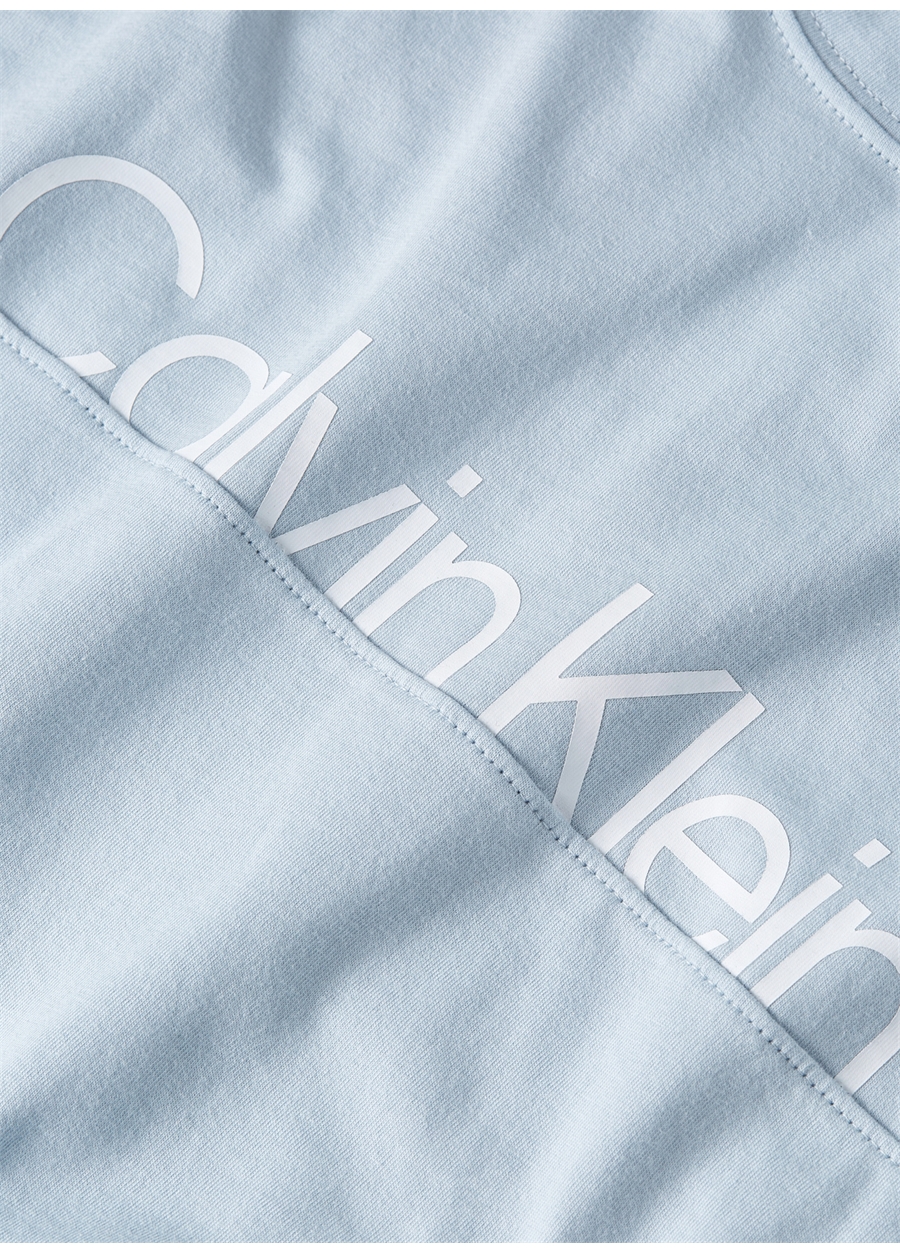 Calvin Klein Mavi Erkek Bisiklet Yaka Normal Kalıp T-Shirt 00GMS4K190ND9-PW - SS TEE_2