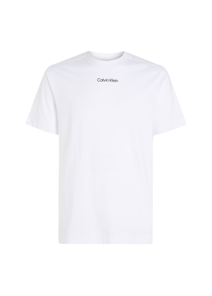Calvin Klein Beyaz Erkek Bisiklet Yaka Standart Fit T-Shirt 00GMS4K174YAA-PW - SS TEE