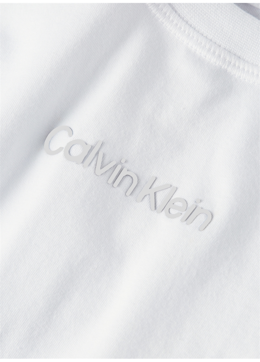 Calvin Klein Beyaz Kadın Bisiklet Yaka Standart Fit T-Shirt 00GWS4K210YAA-PW - SS_1