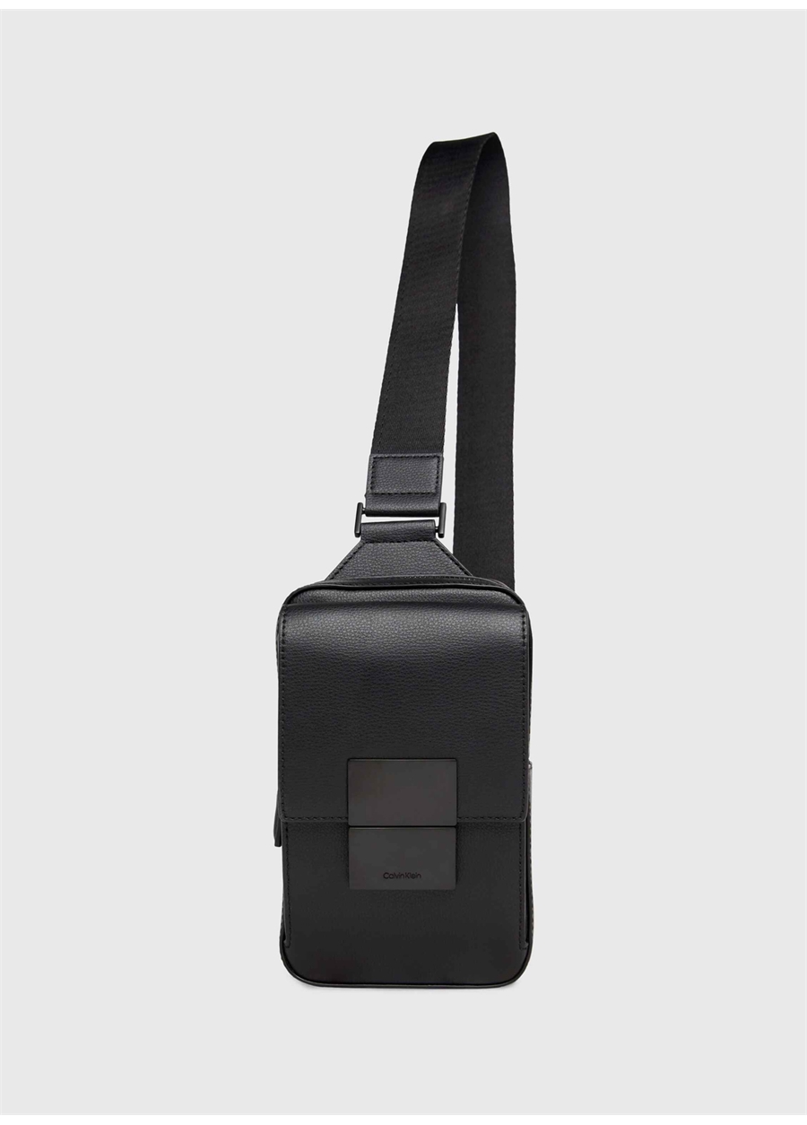 Calvin Klein Siyah Erkek 12X20x4,5 Cm Postacı Çantası ICONIC PLAQUE SLING REPORTER