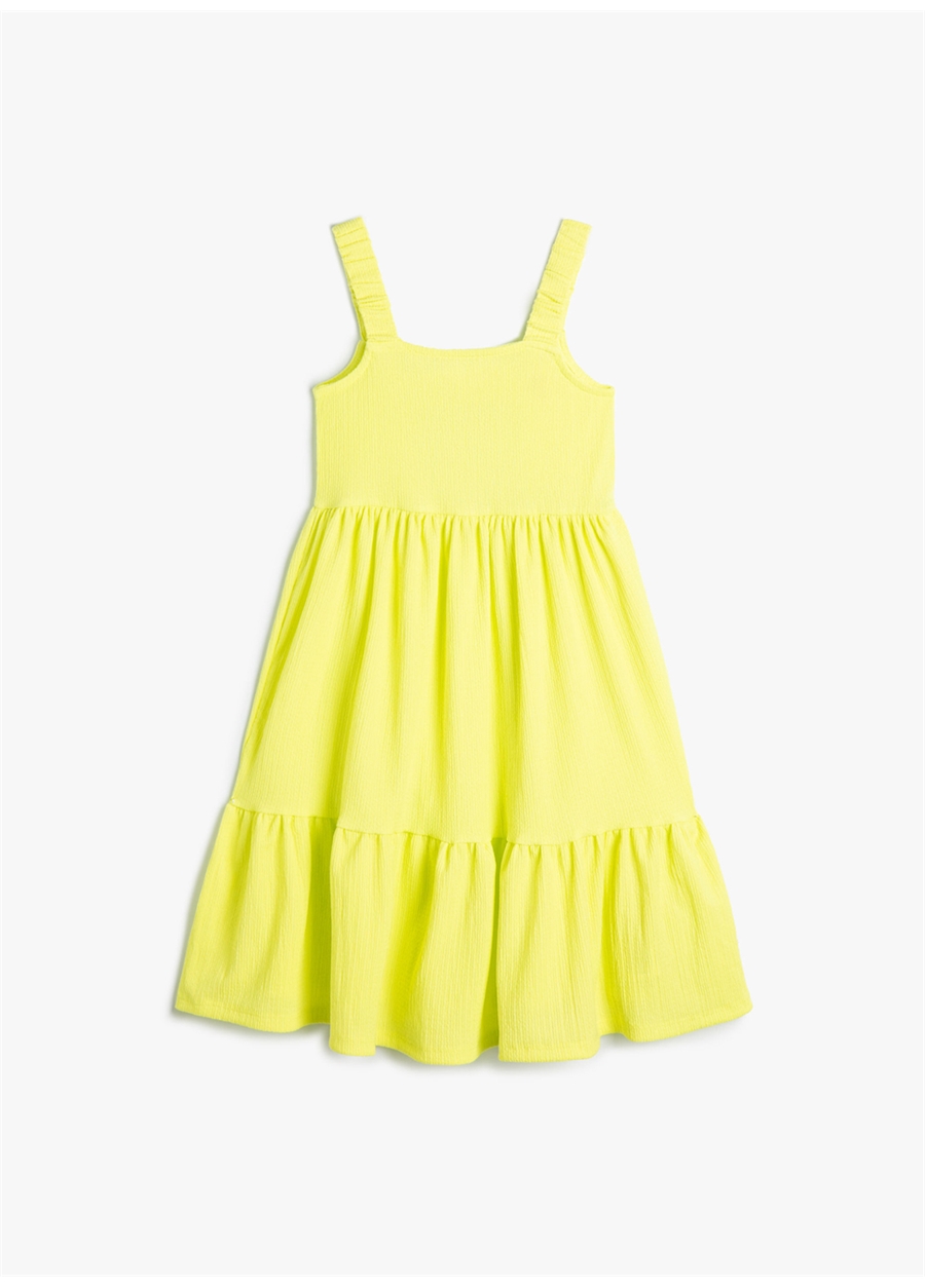 Koton Sarı Kız Çocuk Diz Üstü Elbise 4SKG80034AK