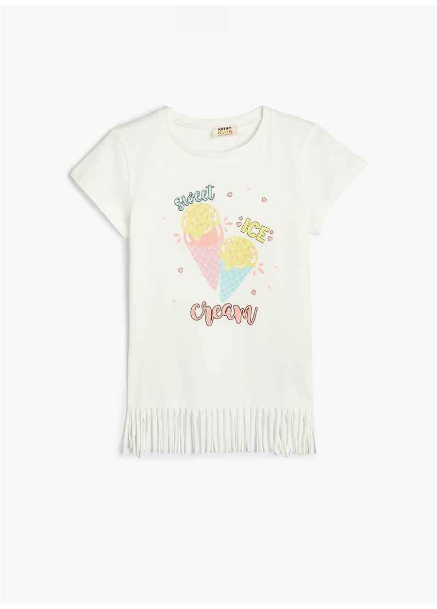 Koton Ekru Kız Çocuk T-Shirt 4SKG10222AK