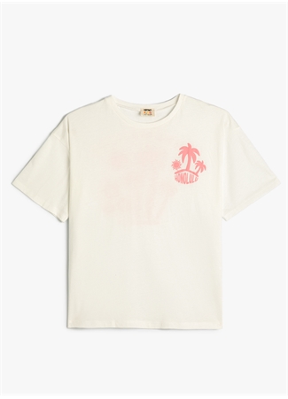Koton Ekru Kız Çocuk T-Shirt 4SKG10117AK