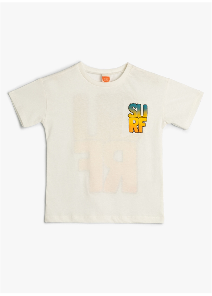 Koton Ekru Erkek Çocuk T-Shirt REPTO-L.BLUE