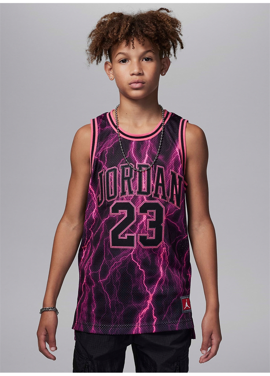 Nike Desenli Siyah - Pembe Erkek Çocuk Atlet 95C655-K09-JDN JORDAN 23 AOP JERSEY