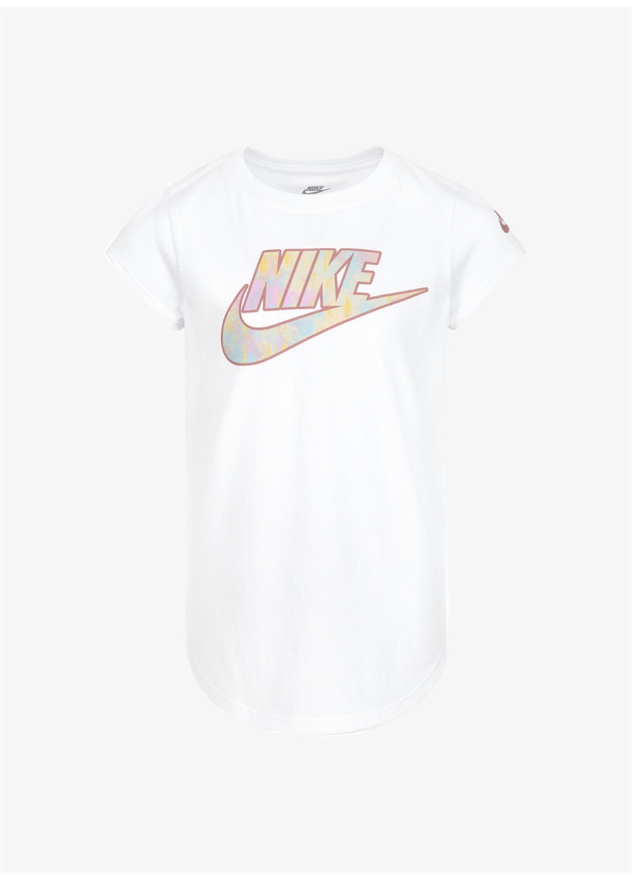 Nike Baskılı Beyaz Kız Çocuk T-Shirt 36L654-001-NKG PRINTED CLUB TEE