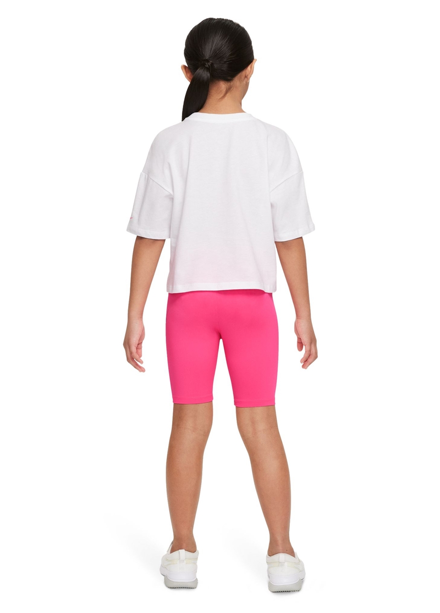 Nike Lastikli Bel Normal Beyaz - Mor Kadın Şort Takım 36L711-P84-NKG BOXY TEE/SHORT SET_3