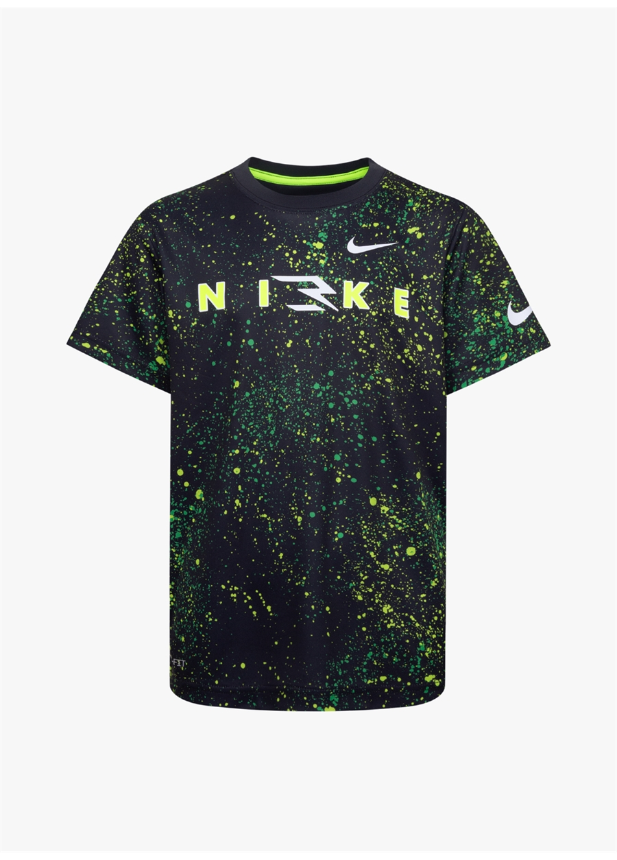 Nike Baskılı Siyah Erkek Çocuk T-Shirt 9Q0571-023-RWB CHALK DUST TEE