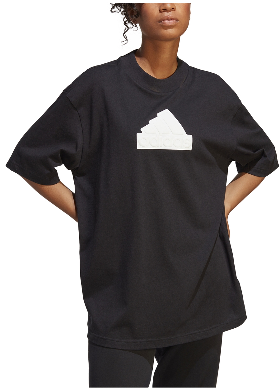 Adidas Siyah Kadın Yuvarlak Yaka T-Shirt H63008 W