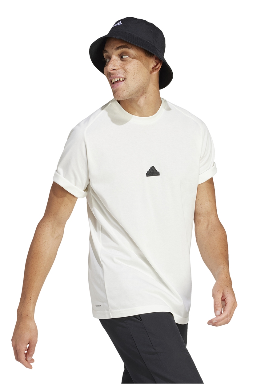 Adidas Beyaz Erkek Yuvarlak Yaka T-Shirt IN7097 M
