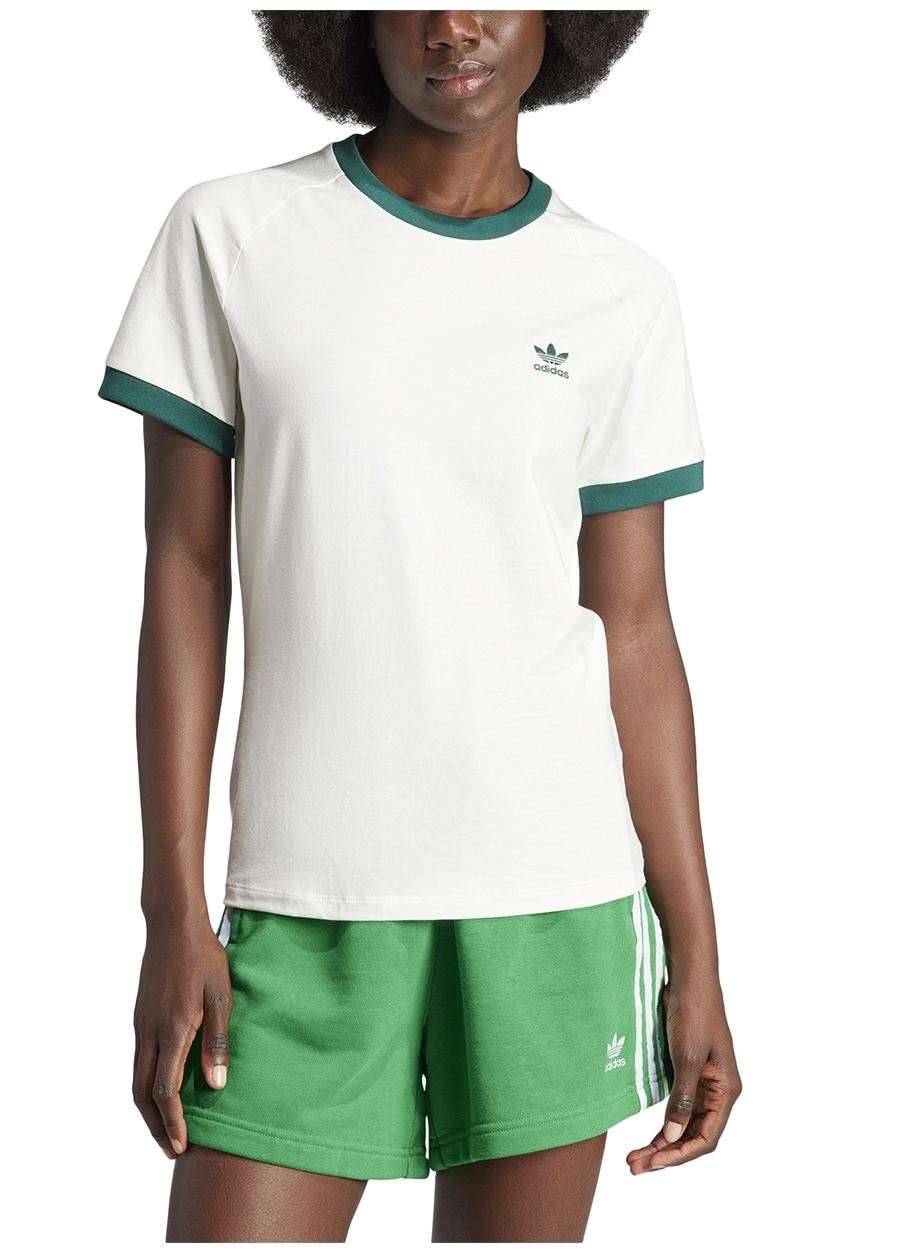 Adidas Beyaz Kadın Yuvarlak Yaka T-Shirt IN4110 VRCT