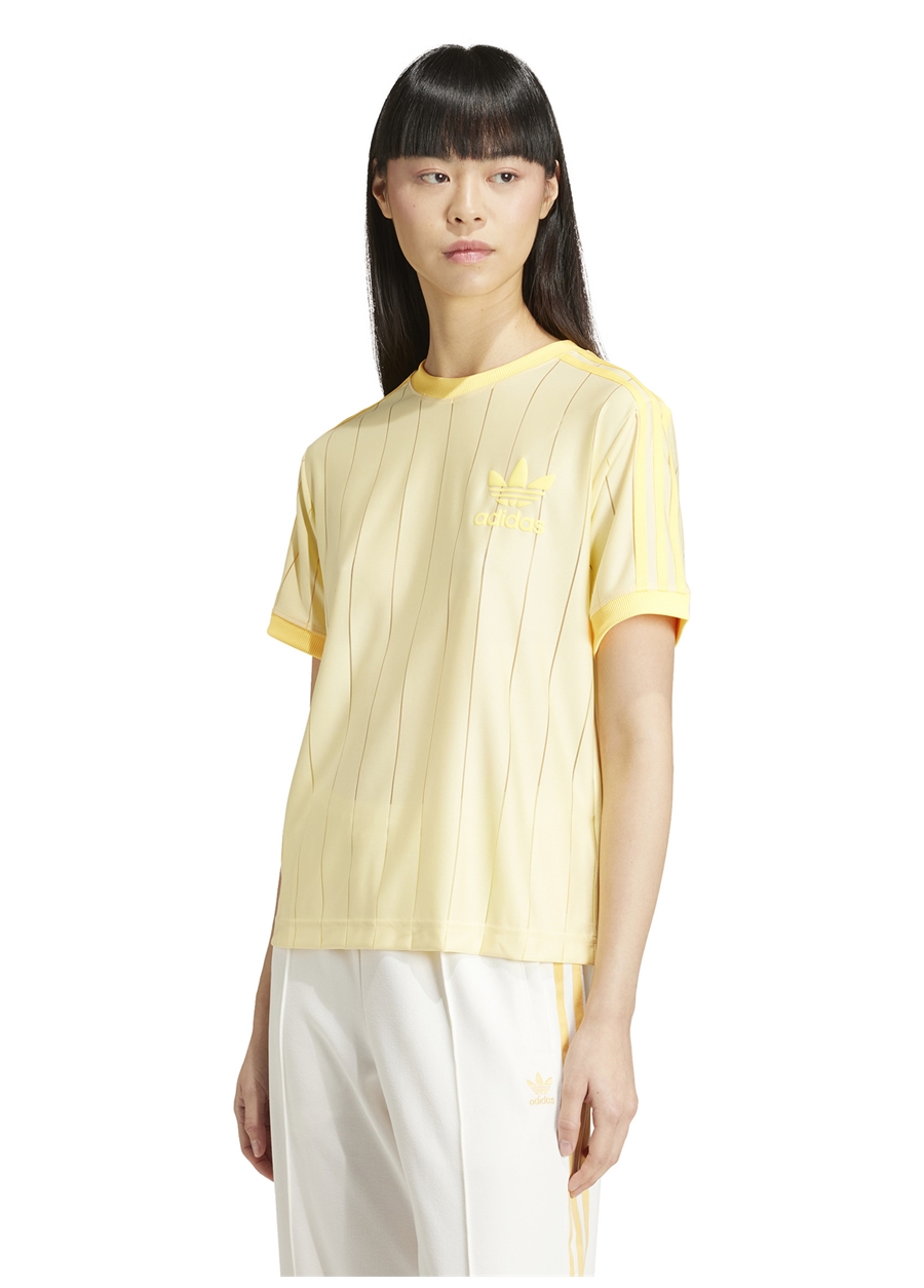 Adidas Sarı Kadın Yuvarlak Yaka T-Shirt IT9869 3