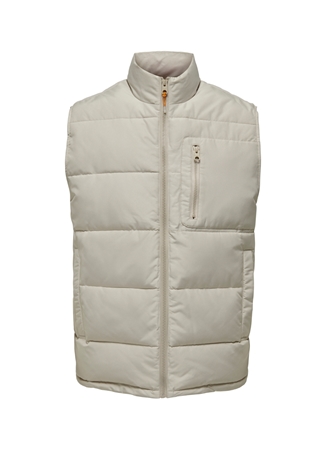 Only & Sons Açık Bej Erkek Yelek ONSJAKE QUILTED VEST OTW_0