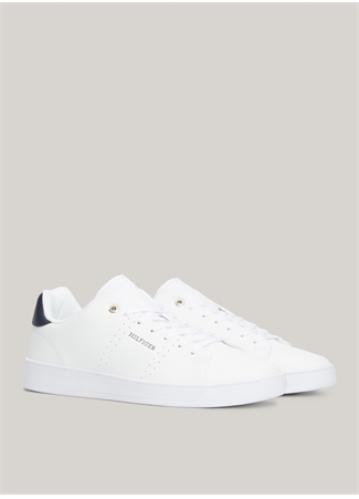 Tommy Hilfiger Beyaz Erkek Sneaker COURT CUP LTH PERF DETAIL_2